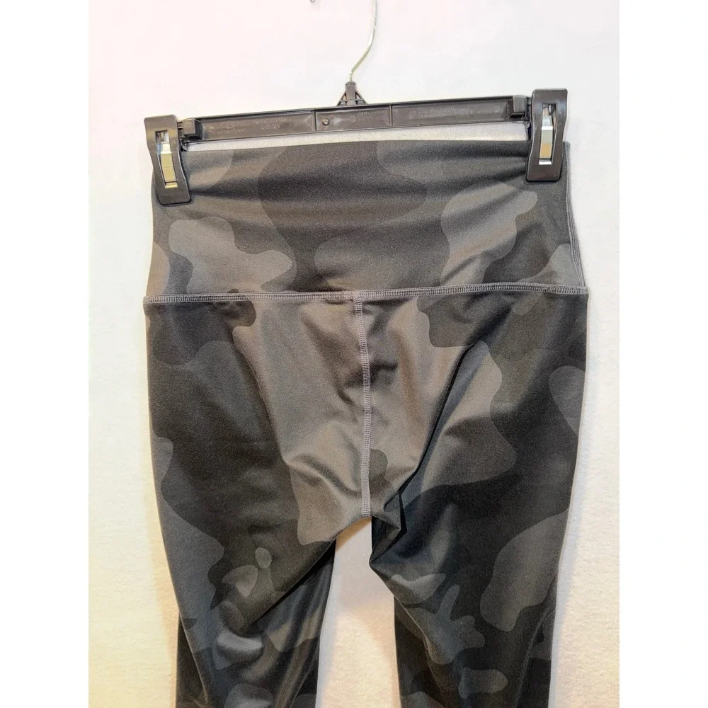 Alo Yoga Camo High Waist Leggings Black Grey Activewear Workout‎ Fitness Size S